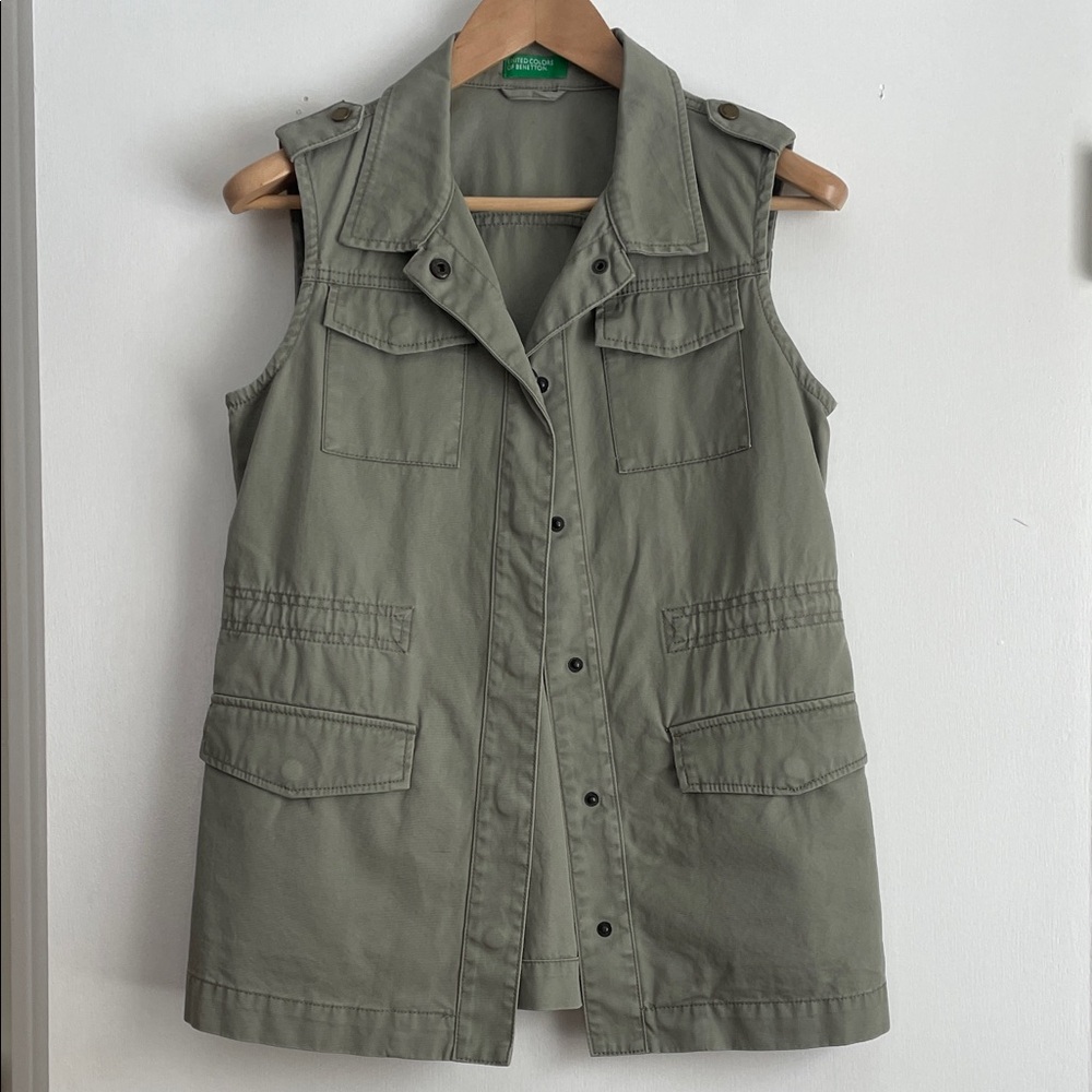 United Colors Of Benetton Khaki Utility Vest